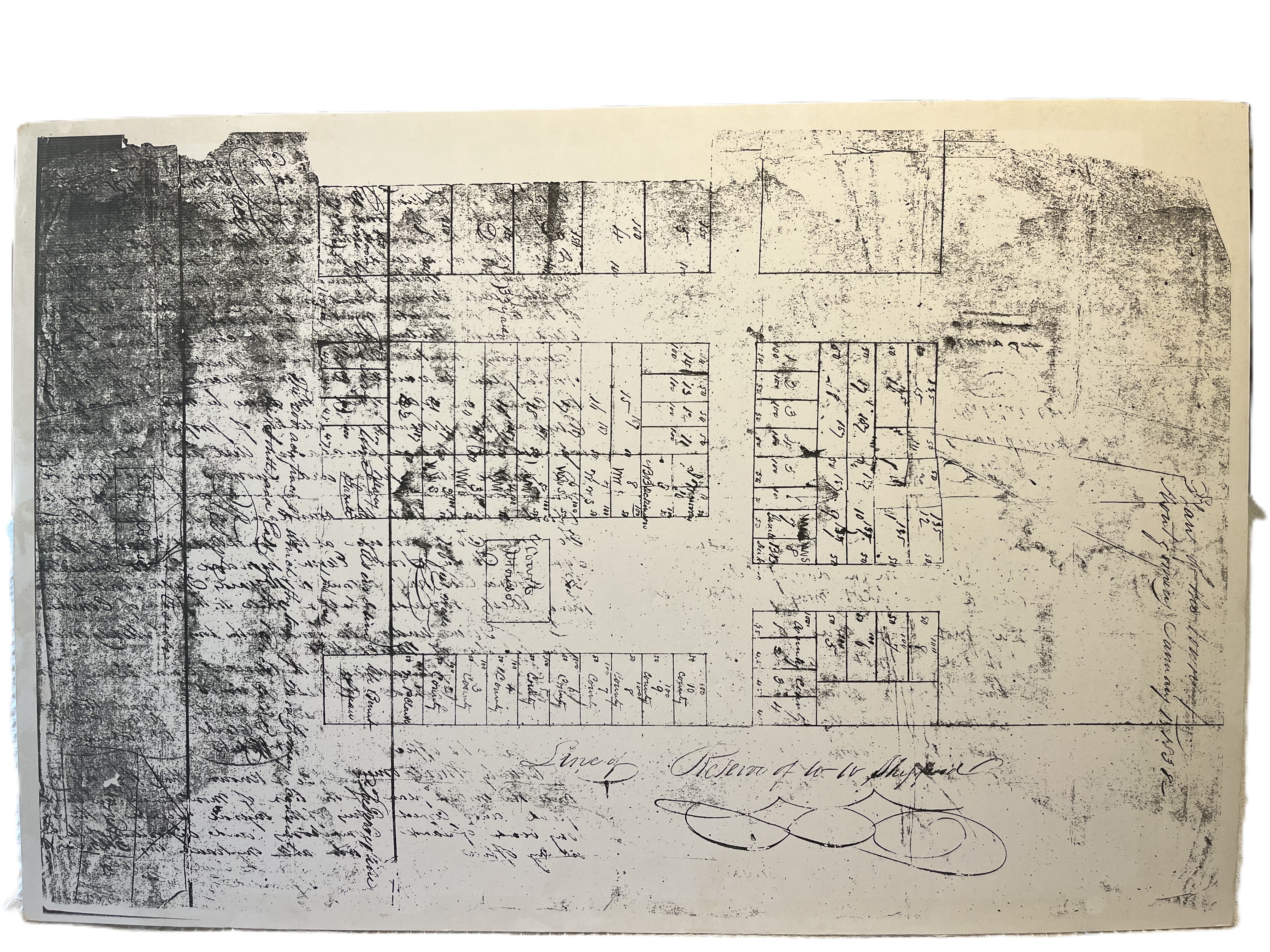 Plan of the Town of Montgomery January 1, 1838, Prepared by W. W. Shepperd
